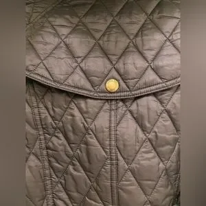 BURBERRY★素敵！FINSBRIDGE QUILTED GREY HOODED JACKET NWT BURBERRY FINSBRIDGE BELTED QUILTED CHECK COLLAR TRIM